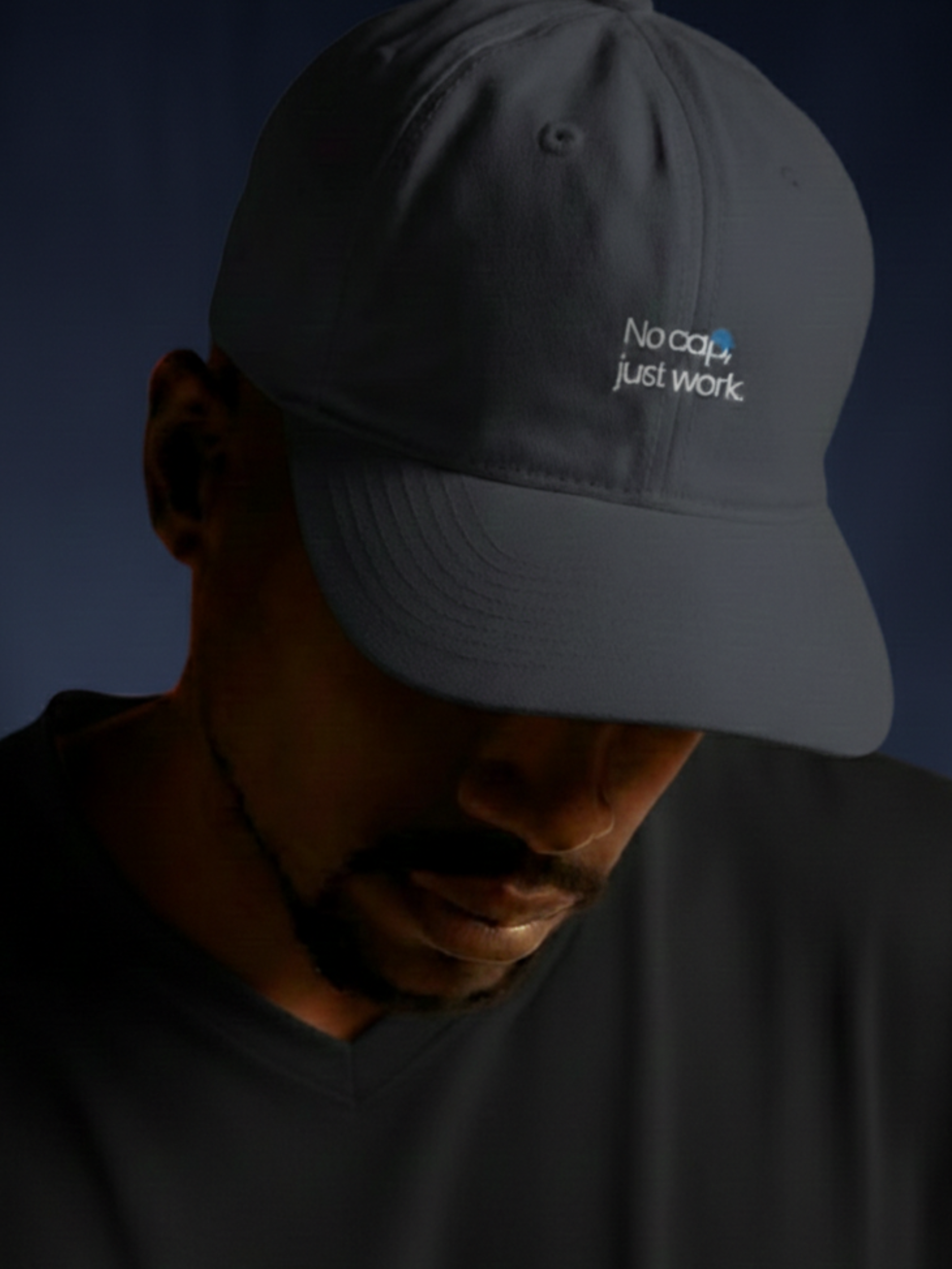 No Cap Just Work Embroidered Cap