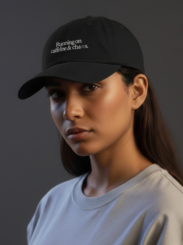 Running on Caffeine and Chaos Embroidered Cap